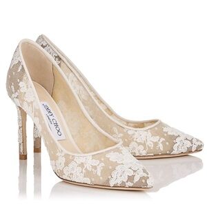 Jimmy Choo white love Lace Heels